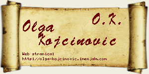 Olga Kojčinović vizit kartica